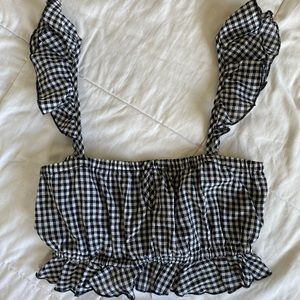 Black + White Crop Top